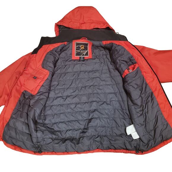 Free Country Live In It Men Medium Water Resistant Wind Breaker Red Zip - Picture 11 of 16